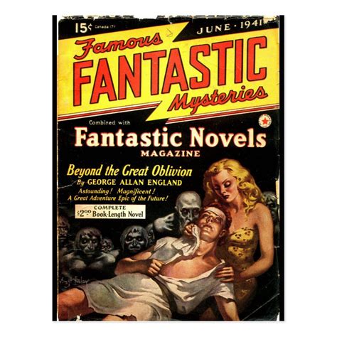 famous fantastic mysteries 2 pulp art postcard pulp fiction art pulp art pulp