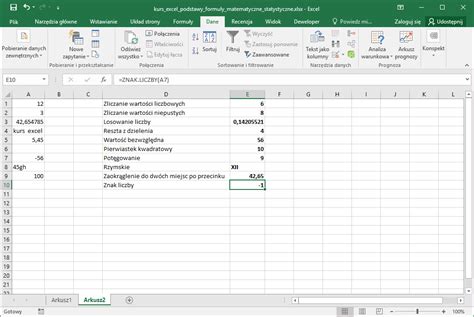 Najważniejsze funkcje matematyczne Excel i statystyczne Excel DataTalk pl