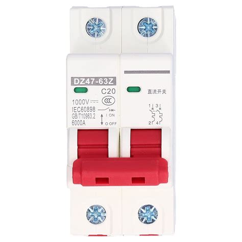 Buy DC Miniature Circuit Breaker, 2P 1000V 20A Disconnect Switch DIN