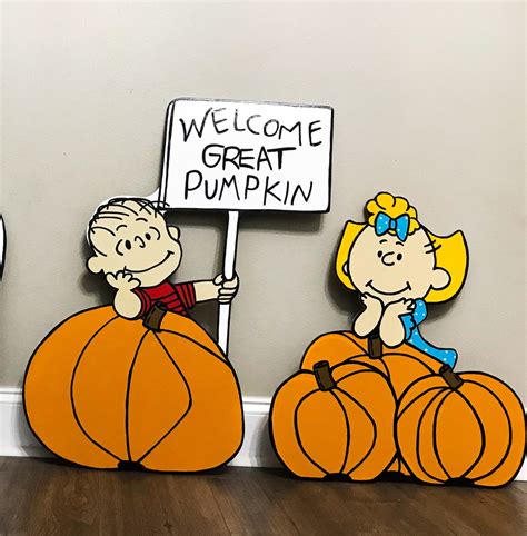Welcome Great Pumpkin Yard Sign Linus And Sally Brown Etsy