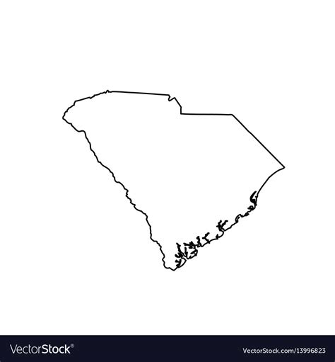 Map Of The Us State South Carolina Royalty Free Vector Image