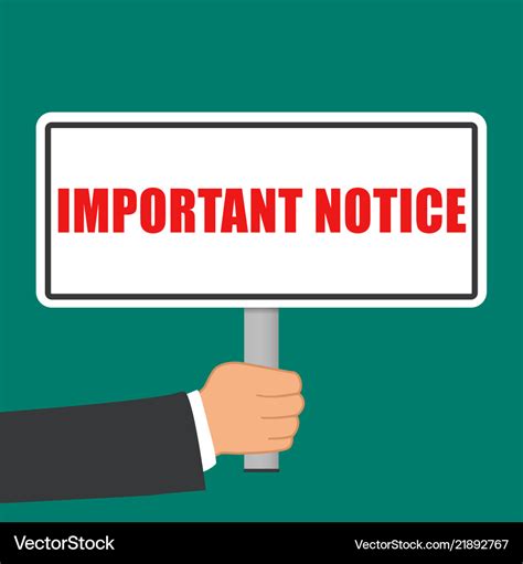 Important Notice Sign Flat Concept Royalty Free Vector Image