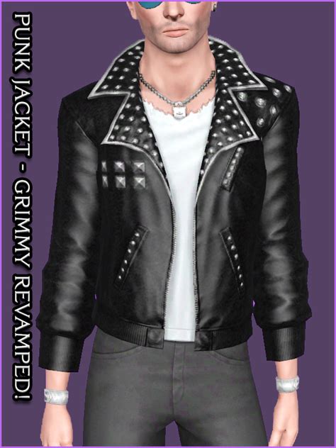 Mod The Sims Punk Jacket Grimmy Revamped Yaadult Teen