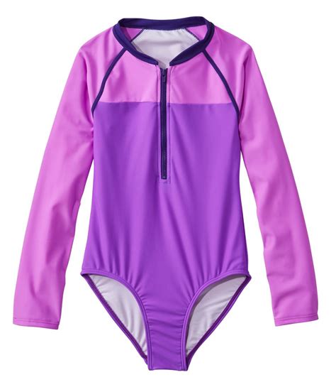 Girls Watersports Swimsuit Ii One Piece Long Sleeve Colorblock At Ll Bean