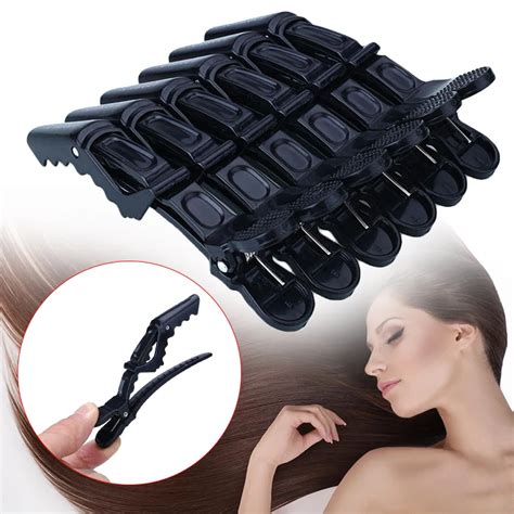 6pcs hair clips salon black matte sectioning plastic crocodile hair clip hairdressing hair care