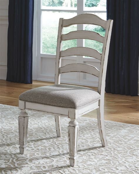 The Realyn Chipped White Dining Upholstered Side Chair Set Of 2