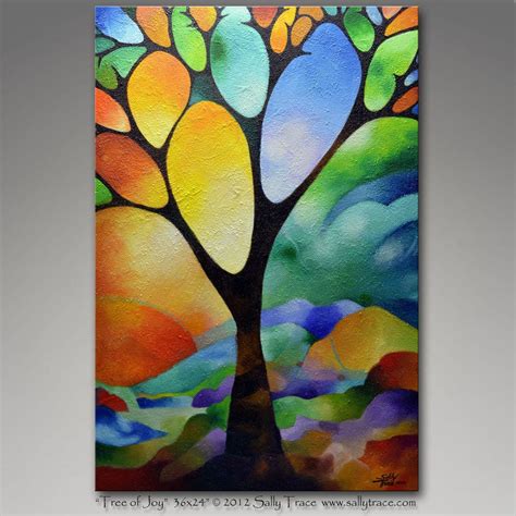 Original Abstract Painting 36x24 Inch Landscape Tree Painting Lots Of