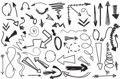 Doodle Sketch Arrows Set Doodle Sketch Doodles Website Banner
