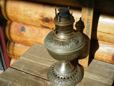 Was 59 Antique Lantern Naugatuck Nickle Metal Oil Lamp 1893 Barn Find