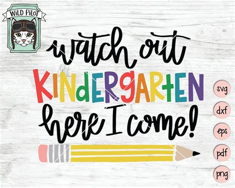 Kindergarten Svg File Watch Out Kindergarten Here I Come Svg Etsy