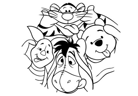 Walt Disney Winnie Pooh And Friends Funny Faces Disney Coloring Pages