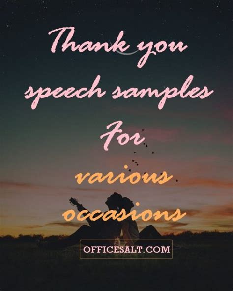 20 Short Thank You Speech Samples For Various Occasions Office Salt