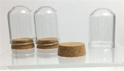 3 Pc Miniature Dome Bottle Curiosity Bottle With Cork Cloche Etsy