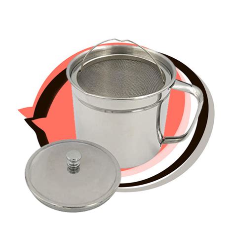 Evelots Grease Can For Kitchen With Strainer Third Piglet
