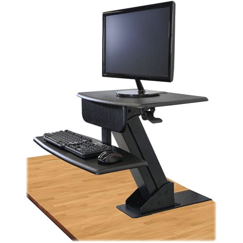 Kantek Desk Clamp On Sit To Stand Workstation Black Office Express