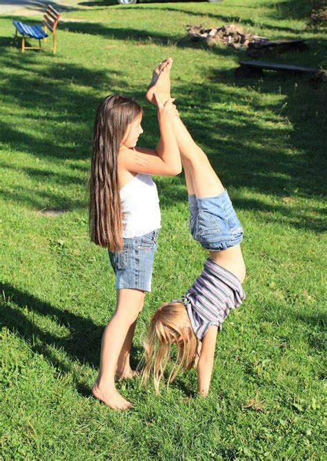Girls Training Handstand Stock Photo Image Of Children 33478320
