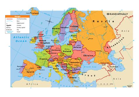 Large Detailed Political Map Of Europe With All Capitals Map Of My