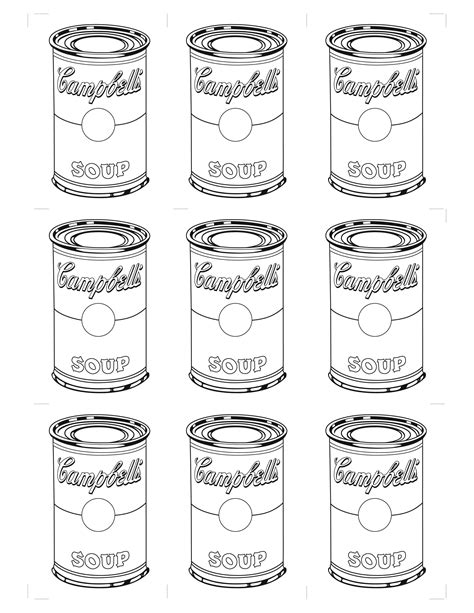Soup Can Coloring Page