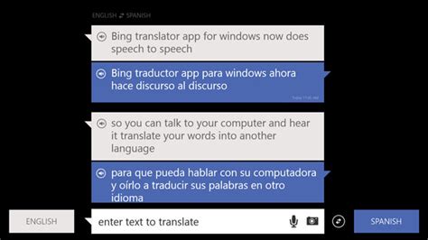 Bing Translator For Windows Repeats What You Said But In