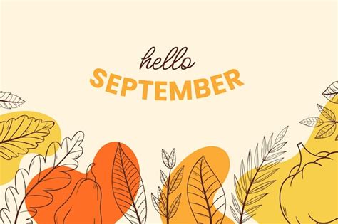 Free Vector Hand Drawn Hello September Background For Autumn Celebration