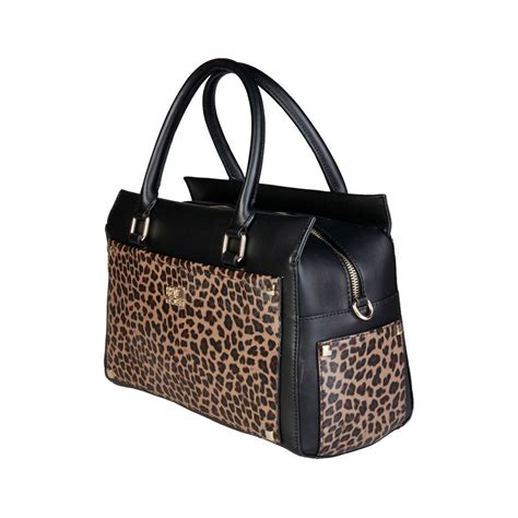 Cavalli Class Leopard Leather Handbag // Black #Roberto, # ...