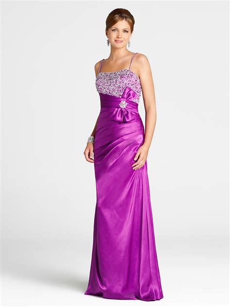 Classic Spaghetti Straps Rhinetsoned Bodice Floral Evening Dress Purple Prom Dress Blush