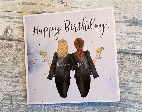 Personalised Happy Birthday Best Friends Card Custom Made Etsy