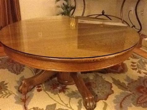 Antique tiger oak glass ball brass claw foot parlor table victorian vintage. 42" Antique Oak Claw Foot Round Coffee Table - for Sale in ...