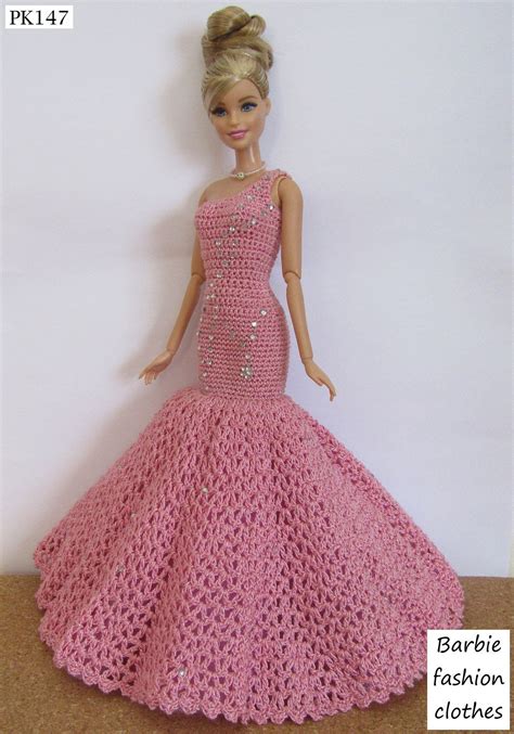 Flickrpsf4zoj Pk147 Barbie Crochet Gown Doll Dress