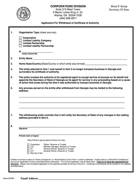 Ga Form Cd 555 2019 Fill And Sign Printable Template Online Us