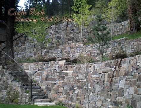 Castle Rock Mortared Retaining Wall And Steps From Montana Rockworks