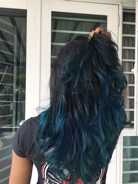 Ombré Blue Hair Midnightblueroyalblue Hair Styles Blue Ombre Hair