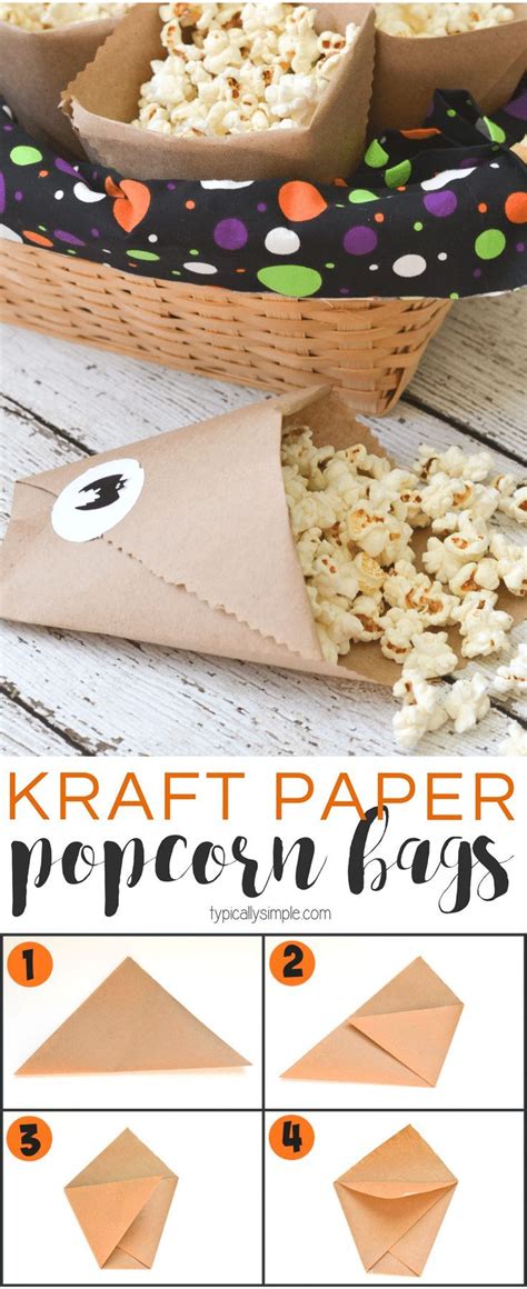Kraft Paper Popcorn Bags Popcorn Bags Diy Paper Bag Diy Popcorn