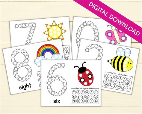 Printable Do A Dot Counting Activity Spring Number Activity Pdf