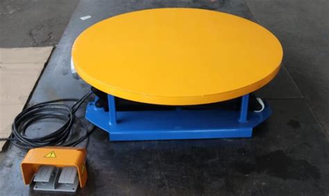 Hrl1000 Stationary Lift Table With Carousel Turntable Rotating Lift