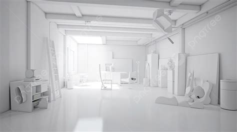 Studio In White A 3d Rendering Background 3d Render Render Studio