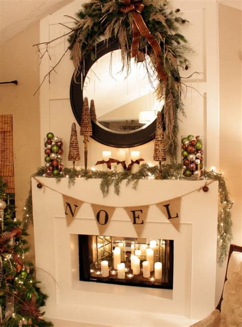 Christmas garland decorations fireplace artificial wreath pine green xmas decor. 25+ Gorgeous Christmas Mantel Decoration Ideas & Tutorials ...