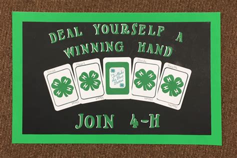 Deal Yourself A Winning Hand 4 H Poster Ideas 4 H Poster 4h Poster