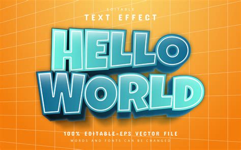 Hello Word Cartoon Text Effect Graphic By Aglonemadesign · Creative Fabrica