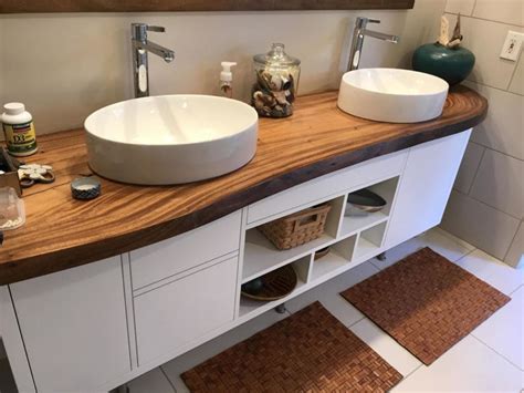 Enjoy free shipping & browse our great selection of bathroom vanities, vanity. Live edge natural monkeypod slab bathroom counter with ...