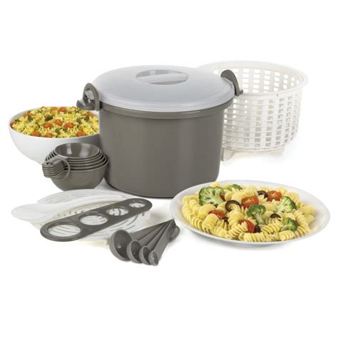 Rice cooker help to decrease cooking time and cooking pasta tends to take the lowest time possible. Prep Solutions Microwave Rice & Pasta Cooker