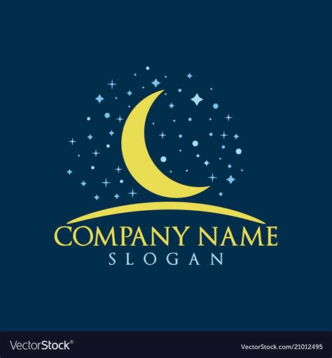 Moon Stars And Night Logo Design Royalty Free Vector Image
