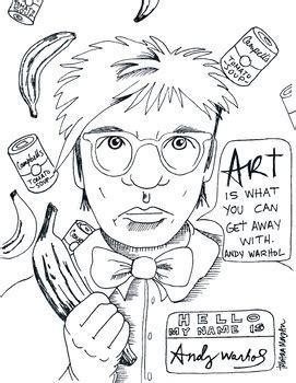 Andy warhol pop art coloring pages. Andy Warhol Quote color sheet by The Lost Sock Art Teacher ...