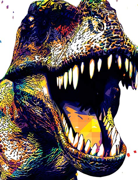 Set Of 4 Dino Head Pop Art Print Dinosaur Poster Dinosaur Etsy