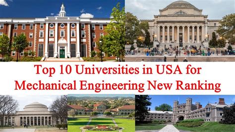 Top 10 Universities In Usa For Mechanical Engineering New Ranking Youtube