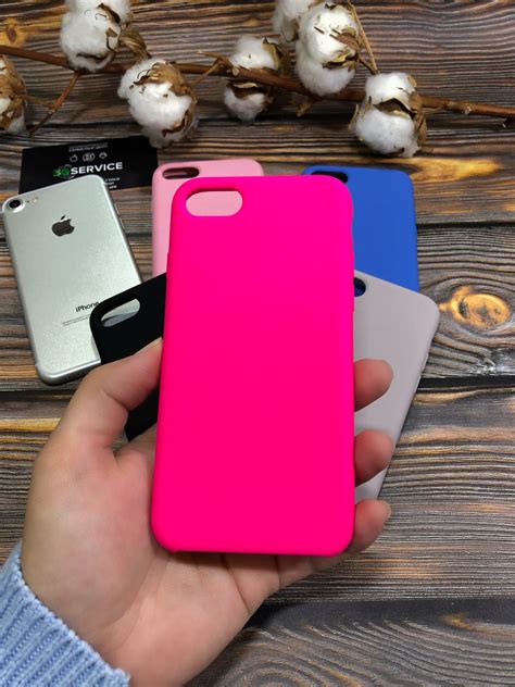 Купить Чехол Iphone 7 8 Silicone Case Neon Pink в магазине 3g Сервис
