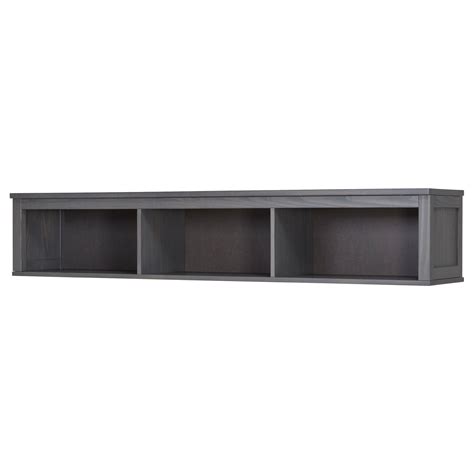 Hemnes Wallbridging Shelf Gray Dark Gray Stained 72x14 58 Ikea