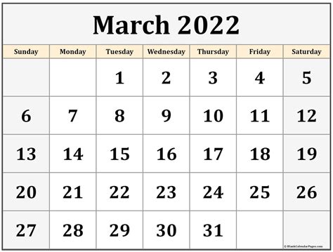 Free Printable March 2022 Monthly Calendar 2023 Printable Calendars