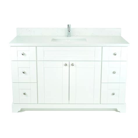 Lukx Bold Damian 48 Inch White Vanity With Quartz Top In Carrera The