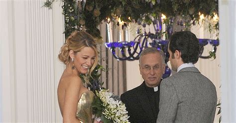 Blake Lively Wore A Gold Wedding Dress On The Set Of Gossip Girl See